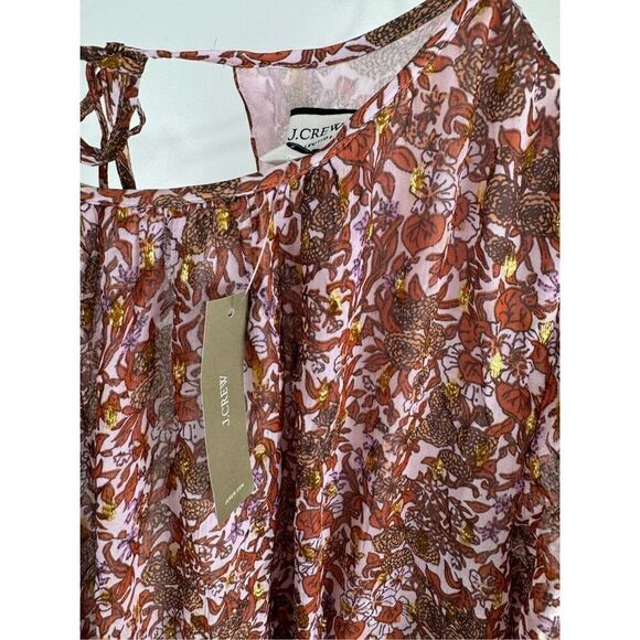 J. Crew Collection Open Back Metallic Clip-Dot Bouquet Floral Maxi Dress Size 22 - Picture 10 of 10